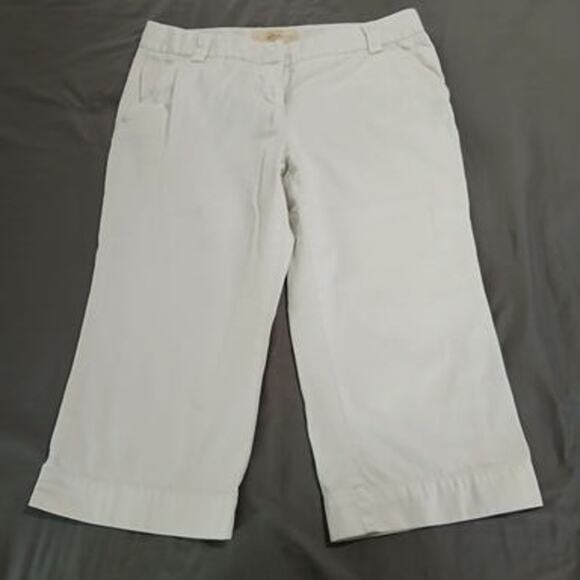 J. Crew Classic Twill Chino Favorite Fit White Petite 10 capris cropped cotton - Picture 3 of 8